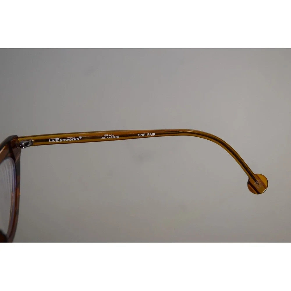 L.A. Eyeworks Hickory 937 0119 Cat Eye Eyeglasses Abyssinian Acetate Japan Wood